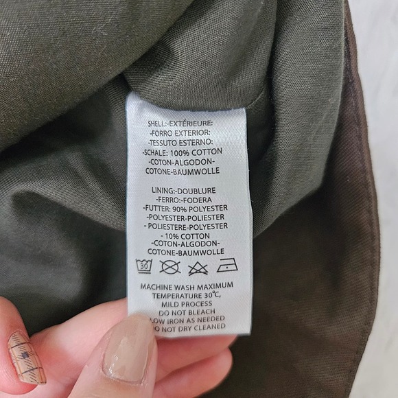 Wenven Men's Olive Green Zip Up Heavy Utility Jacket. Size S - Picture 8 of 10